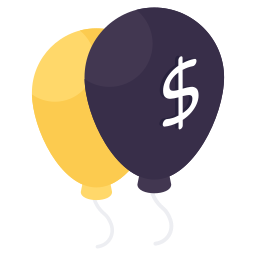 Dollar balloons icon