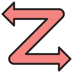 flecha em zigue-zague Ícone