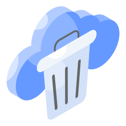 Cloud trash icon