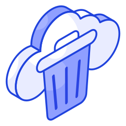 Cloud trash icon