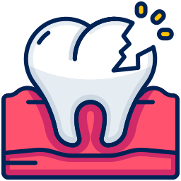Tooth broken icon