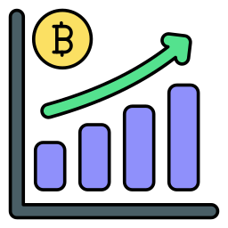 crecimiento de bitcoin icono