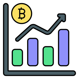 gráfico de bitcoins icono