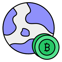 bitcoin globale icona