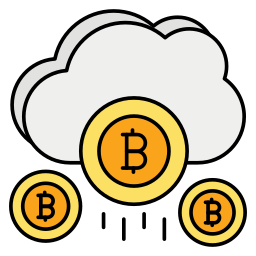 bitcoin en la nube icono