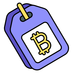 etiqueta bitcoin icono