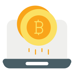 bitcoiny w internecie ikona