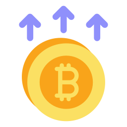bitcoin in rialzo icona