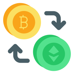 troca de bitcoins Ícone
