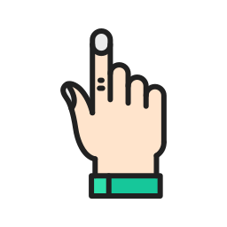 Raised finger icon