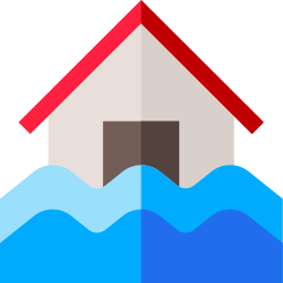Casa inundada Ícone