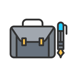 Briefcase and pen icon