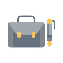 서류 가방과 펜 icon