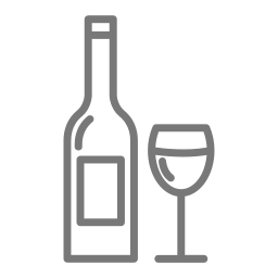 botella de vino y copa icono