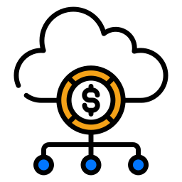 dinero en la nube icono