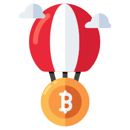 lanzamiento aéreo de bitcoin icono