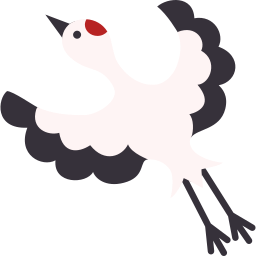 Red crowned crane icon
