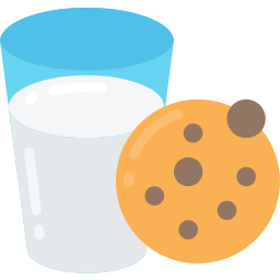 Galleta y leche icono