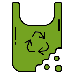 biodegradowalna torba na zakupy ikona