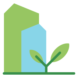 Зеленое здание иконка