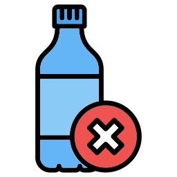 geen plastic flessen icoon
