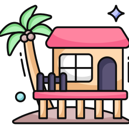 домик на пляже иконка