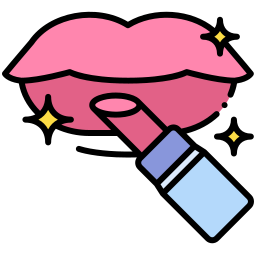 Lipstick with lips icon