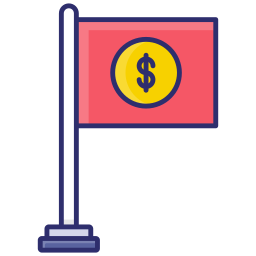 flaga pieniędzy ikona