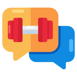 chatten im fitnessstudio icon