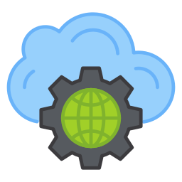 Global cloud management icon