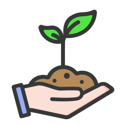 Hand seed icon