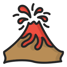 Volcano eruption icon