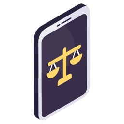 aplicación de justicia móvil icono