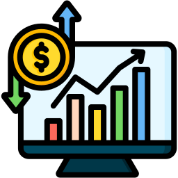 fluctuación del mercado icono
