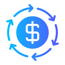 círculo de costos icono
