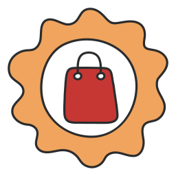Shopping badge icon