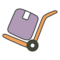 Logistic trolley icon