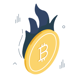 quema de bitcoins icono