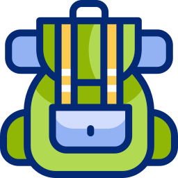 Tourist backpack icon