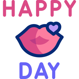 Happy kiss day icon