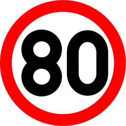 Speed limit 80 icon