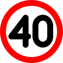 Speed limit 40 icon
