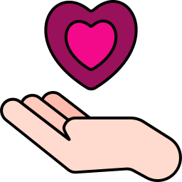 ręka serca ikona