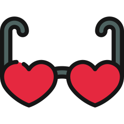 gafas de corazon icono