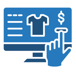 las compras en línea icono