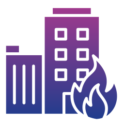 edificio in fiamme icona