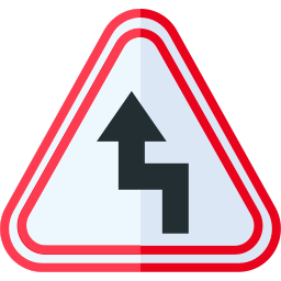 curva a sinistra icona