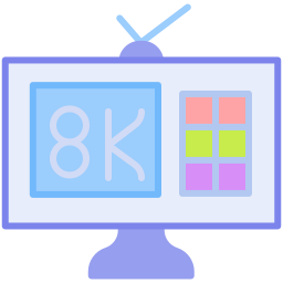 televisión 8k icono