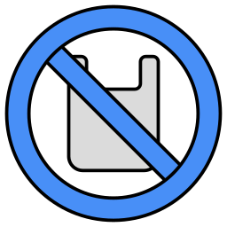 prohibición de bolsas de polietileno icono