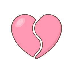 corazón roto icono